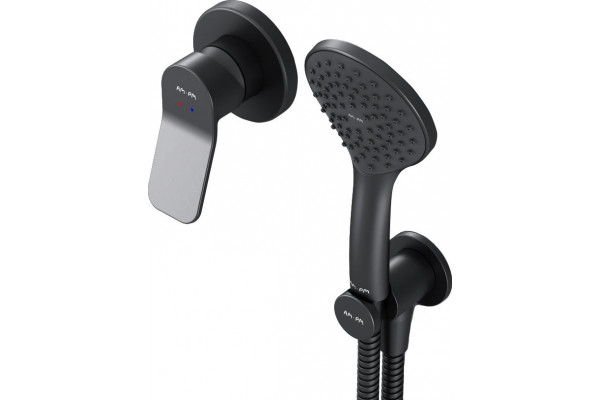 Душевой комплект Am.Pm X-Joy FB85A2H002 С ВНУТРЕННЕЙ ЧАСТЬЮ, для душа, чёрный, цвет черный, шланг пластиковый 175 см