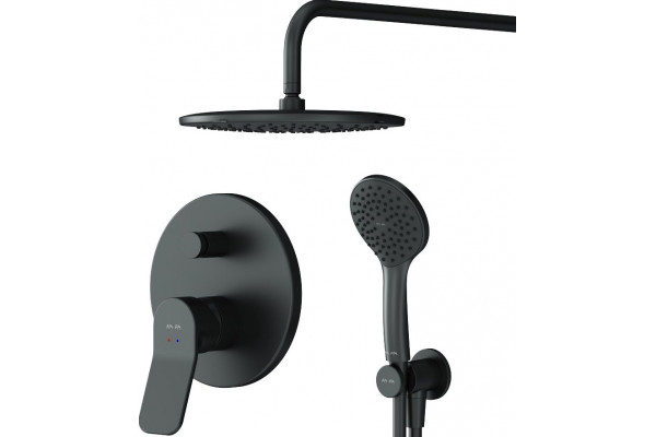 Душевой комплект Am.Pm X-Joy FB85A1RH02 С ВНУТРЕННЕЙ ЧАСТЬЮ, для душа, чёрный, цвет черный, шланг пластиковый 175 см