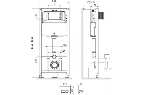 Система инсталляции для унитазов Am.Pm Pro I012704.7001 цвет белый, 50x13x132 см