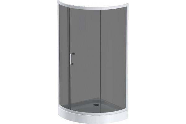 Душевой уголок Am.Pm Like W83G-315-090CG64 90x90 профиль матовый хром, стекло тонированное, четверть круга, двери раздвижные