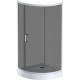 Душевой уголок Am.Pm Like W83G-315-090CG64 90x90 профиль матовый хром, стекло тонированное, четверть круга, двери раздвижные