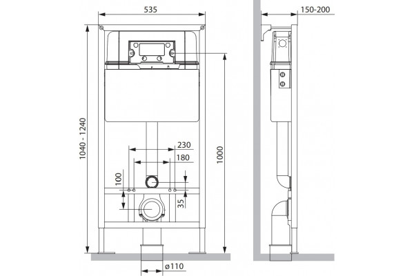Система инсталляции для унитазов Am.Pm ProC I012707 53.5x20x124 см