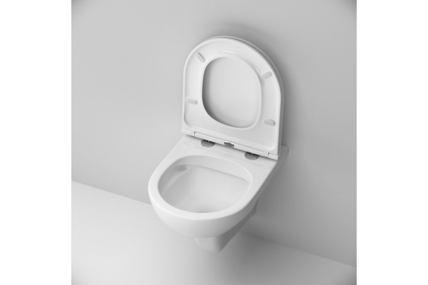 Унитаз подвесной Am.Pm Gem C901700SC безободковый, с микролифтом, белый, 36.5x50 см