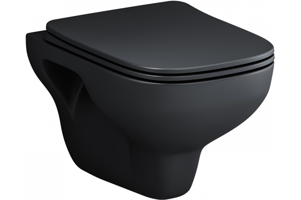 Унитаз подвесной Am.Pm X-Joy S FlashClean C85A1700MBSC с микролифтом, черный, 36x52 см