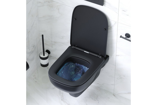 Унитаз подвесной Am.Pm X-Joy S FlashClean C85A1700MBSC с микролифтом, черный, 36x52 см