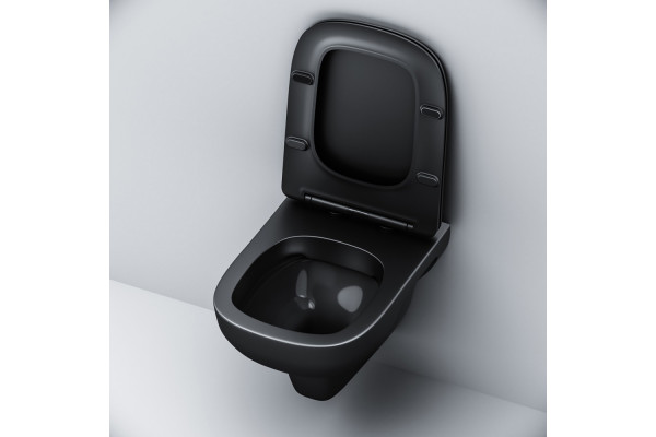 Унитаз подвесной Am.Pm X-Joy S FlashClean C85A1700MBSC с микролифтом, черный, 36x52 см