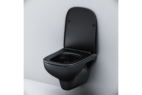 Унитаз подвесной Am.Pm X-Joy S FlashClean C85A1700MBSC с микролифтом, черный, 36x52 см