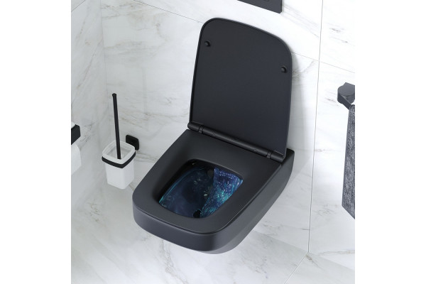 Унитаз подвесной Am.Pm Inspire V2.0 FlashClean C50A1700MBSC безободковый, черный матовый, 39x55 см