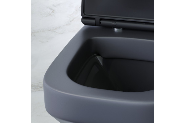 Унитаз подвесной Am.Pm Inspire V2.0 FlashClean C50A1700MBSC безободковый, черный матовый, 39x55 см