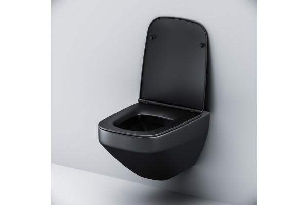 Унитаз подвесной Am.Pm Inspire V2.0 FlashClean C50A1700MBSC безободковый, черный матовый, 39x55 см