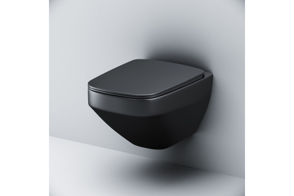 Унитаз подвесной Am.Pm Inspire V2.0 FlashClean C50A1700MBSC безободковый, черный матовый, 39x55 см