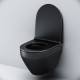 Унитаз подвесной Am.Pm Spirit V2.0 FlashClean с микролифтом, черный матовый, 36.5x48.5 см