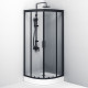 Душевой уголок Am.Pm Gem W90G-401-080BT 80x80, профиль черный, четверть круга, двери раздвижные