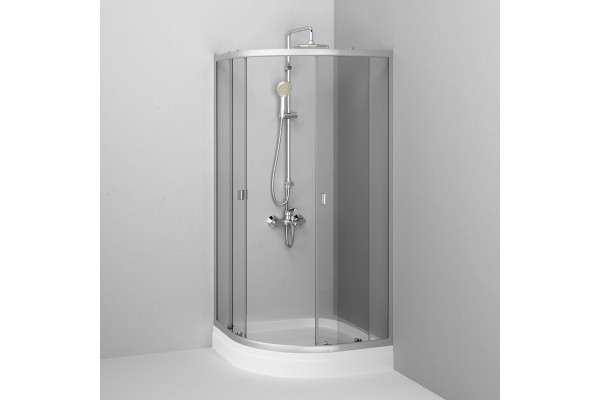 Душевой уголок Am.Pm X-Joy Twin Slide W88E-205-090MT64 90x90, с поддоном, четверть круга, двери раздвижные