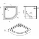 Поддон для душа Am.Pm X-Joy Twin Slide W88T-205-090W64 90x90 четверть круга, средний