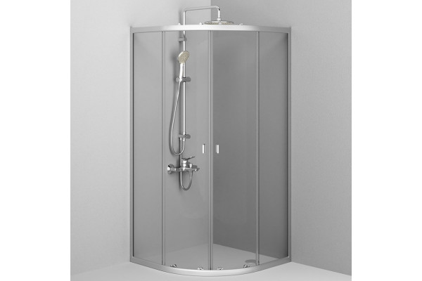 Душевой уголок Am.Pm X-Joy Twin Slide W88G-205-090MT64 90x90, профиль матовый хром, четверть круга, двери раздвижные