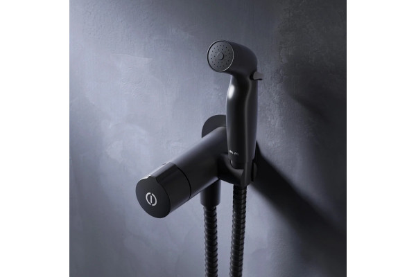 Гигиенический душ Am.Pm X-Joy X-Joy TouchReel F0H85A522 С ВНУТРЕННЕЙ ЧАСТЬЮ, черный, штанга 15.8 см, шланг 120 см