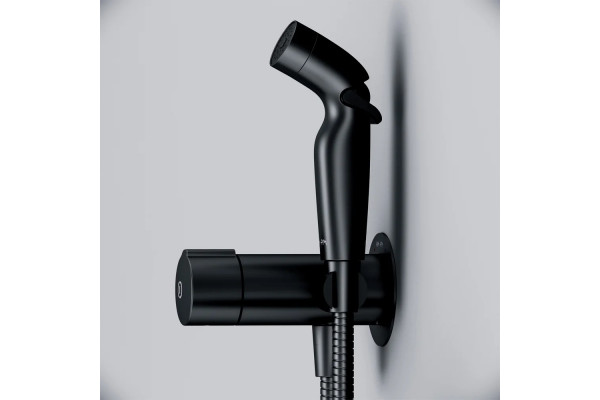 Гигиенический душ Am.Pm X-Joy X-Joy TouchReel F0H85A522 С ВНУТРЕННЕЙ ЧАСТЬЮ, черный, штанга 15.8 см, шланг 120 см
