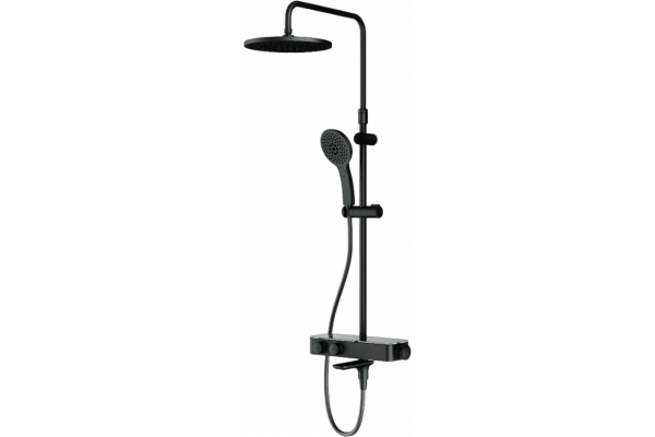Душевая стойка Am.Pm Inspire V2.0 F0750A522 с термостатом, черная, цвет черный, штанга 146 см