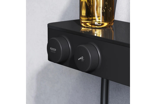 Душевая стойка Am.Pm Inspire V2.0 F0750A422 с термостатом, черная, цвет черный, штанга 146 см