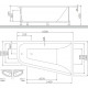 Акриловая ванна Am.Pm Spirit 160x100 R пристенная, асимметричная, объем 185 л.
