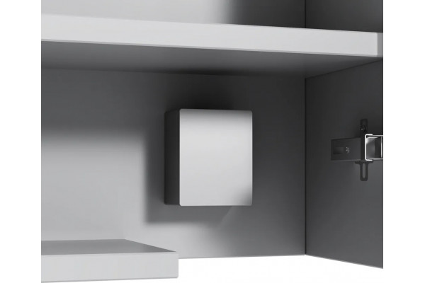 Зеркало-шкаф Am.Pm Spirit V2.0 60 L с LED-подсветкой, белый глянец, левое, с розеткой