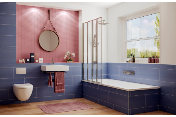 Шторка на ванну Ambassador Bath Screens 16041111L 100х140 складная, стекло прозрачное