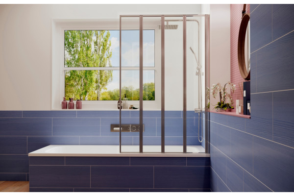 Шторка на ванну Ambassador Bath Screens 16041111R 100х140 складная, стекло прозрачное