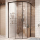 Душевой уголок Ambassador Queen 11011201Black 90x90 четверть круга, двери раздвижные