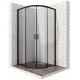 Душевой уголок Ambassador Queen 11011202Black 100x100 четверть круга, двери раздвижные