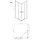 Душевой уголок Ambassador Queen 11011203Black 90x90 квадратный, двери раздвижные
