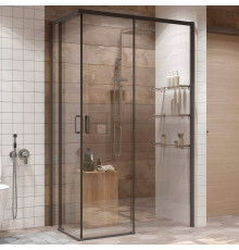 Душевой уголок Ambassador Queen 11011205RBlack 120x80 прямоугольный, двери раздвижные