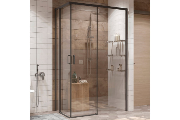 Душевой уголок Ambassador Queen 11011205RBlack 120x80 прямоугольный, двери раздвижные