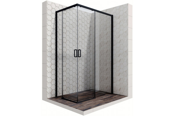 Душевой уголок Ambassador Queen 11011205RBlack 120x80 прямоугольный, двери раздвижные