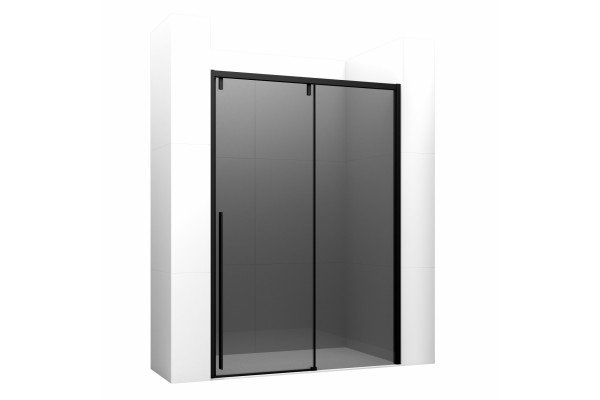 Душевая дверь в нишу Ambassador Intense 110022205IBB 160 см, профиль черный, раздвижная, стекло тонированное