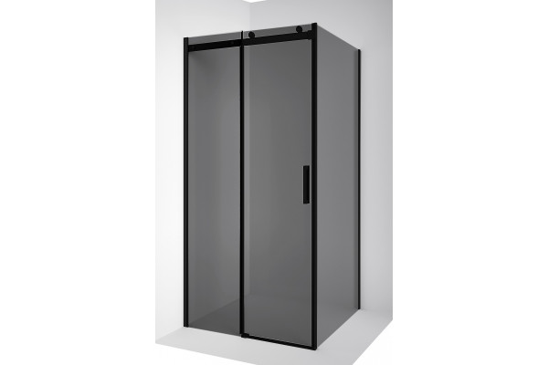 Душевой уголок Ambassador Benefit 19022201HBB-90HBB 120х90 см, профиль черный, стекло тонированное, прямоугольный, двери раздвижные