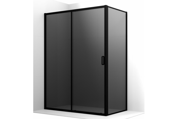 Душевой уголок Ambassador Forsa 17022222ABB-100ABB 160х100 см, профиль черный, стекло тонированное, прямоугольный, двери раздвижные