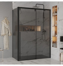 Душевой уголок Ambassador Intense 110022205IBB-100IBB 160х100 см, профиль черный, прямоугольный, двери раздвижные