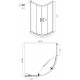 Душевой уголок Ambassador Kingston 14011204 90х90 см, профиль черный, четверть круга, двери раздвижные