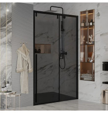 Душевая дверь в нишу Ambassador Intense 110022201IBB 120 см, профиль черный, раздвижная, стекло тонированное