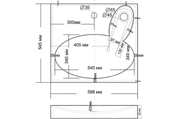 Раковина Andrea Comfort 4680028070337 квадратная, цвет белый