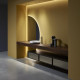 ANTONIO LUPI BESPOKE Тумба 720х540х375 мм. подвесная 1 ящик бок слева Rovere thermo рама черный мат стекло зерк дымчатое структура Rovere thermo KIB272.T1/rov thermo/arg fumé.NO+KL1.SX/rov thermo