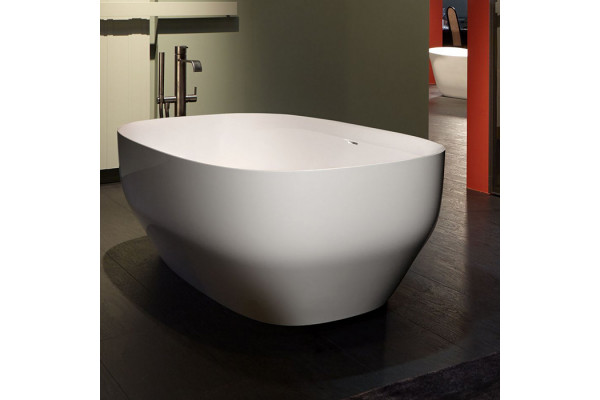 ANTONIO LUPI AGO Ванна отдельностоящая 1750х800х500 мм. с нажимным донным клапаном сифоном и гибким шлангом Cristalplant цвет белый AGO4