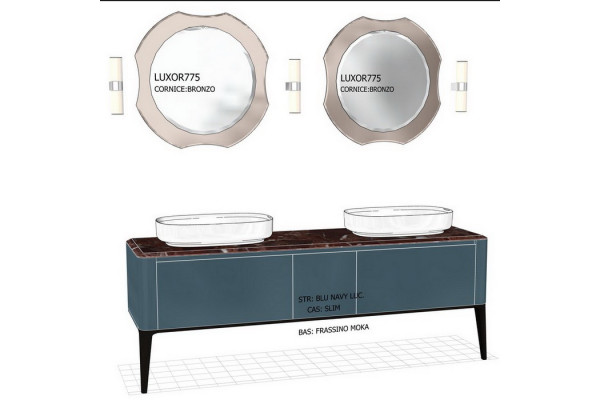 ANTONIO LUPI IL BAGNO Тумба 360х540х375 мм. 1 ящик цвет Blu navy lucido GIB236.710