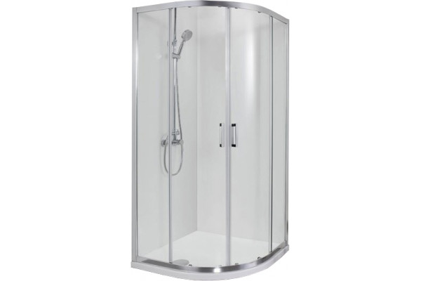 Душевой уголок Aquanet Alfa NAA2142 90х90х200 стекло прозрачное, профиль хром, четверть круга, двери раздвижные
