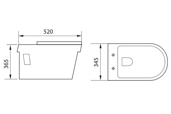 Унитаз подвесной Aquanet Glide 210772 белый, прямоугольный, 34.5x52 см