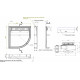 Поддон для душа Aquanet Stone Lite 90x90 четверть круга, низкий