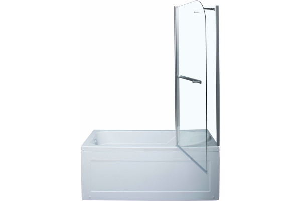 Шторка на ванну Aquanet SG-1200 распашная, стекло прозрачное, профиль хром