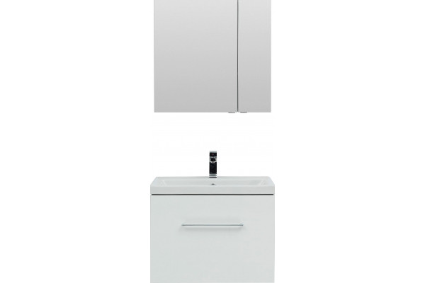 Зеркало-шкаф Aquanet Порто 70 белый с дверками, прямоугольное, ручки хром