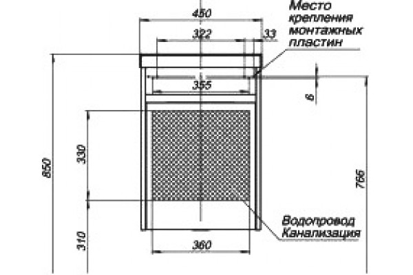 Тумба для комплекта Aquanet Дувр 45 белая подвесная, с дверками